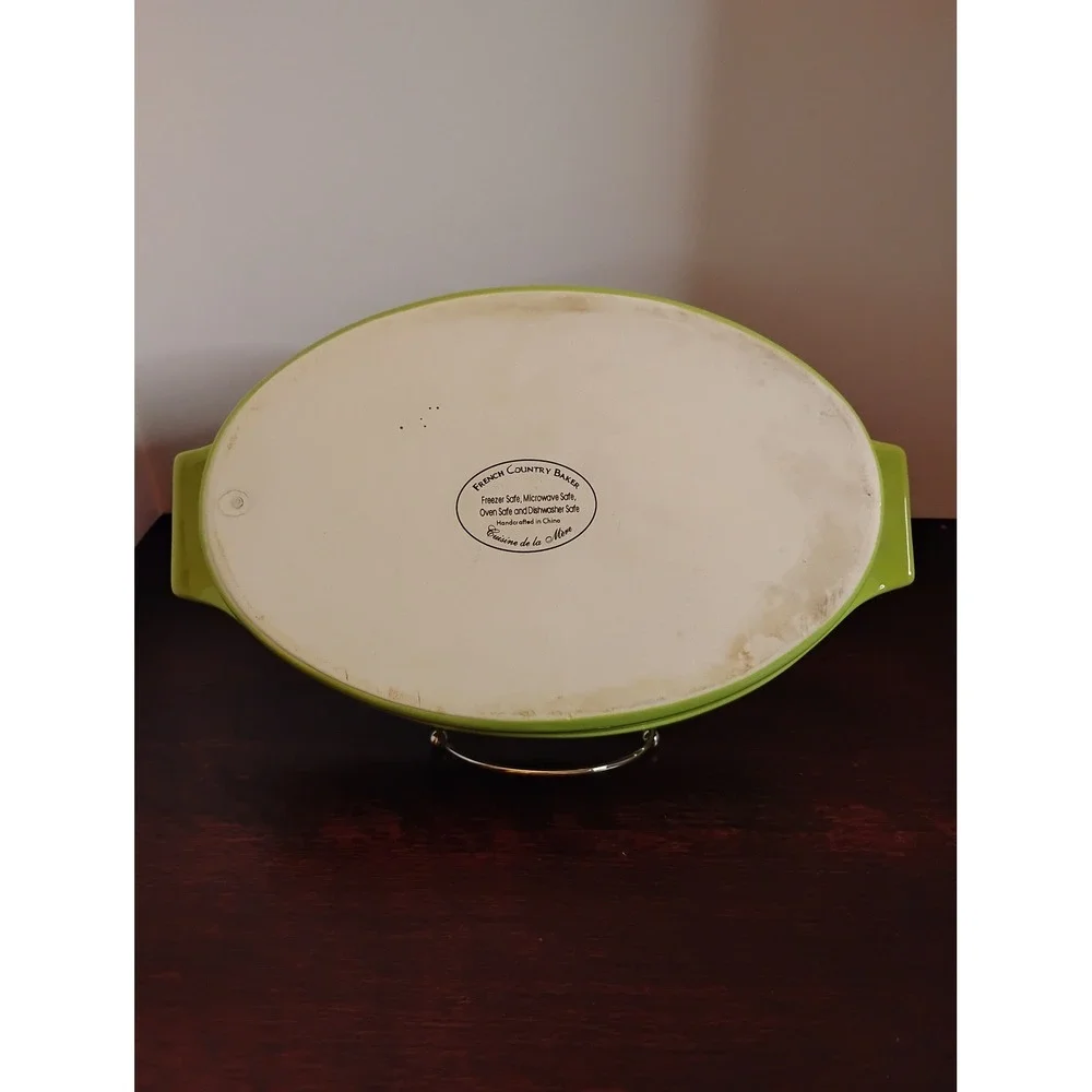 Vintage Pyrex Lime Green Oval Casserole Dish 043 1.5 Quart Chartreuse MCM